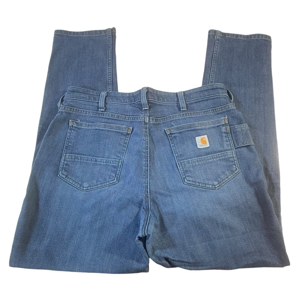 Carhartt Straight Leg Jeans Blue Denim Women’s 10 Short Stretch Relaxed Fit - Picture 2 of 8